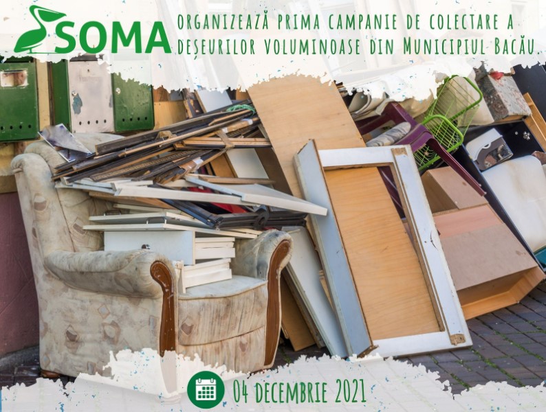 Curățenia de iarnă: SOMA colectează gratuit deșeurile voluminoase din municipiul Bacău