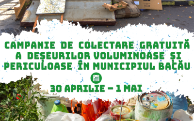 Curățenia de primăvară din Municipiul Bacău are loc în perioada 30 aprilie – 1 mai! Soma Bacău colectează gratuit deșeurile voluminoase și periculoase!
